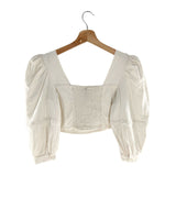 Blusa crop manga globo