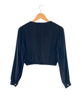 Blusa crop manga larga