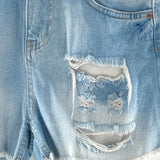 Short mini en denim rigido