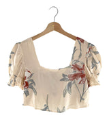 Blusa crop print flores