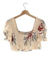 Blusa crop print flores