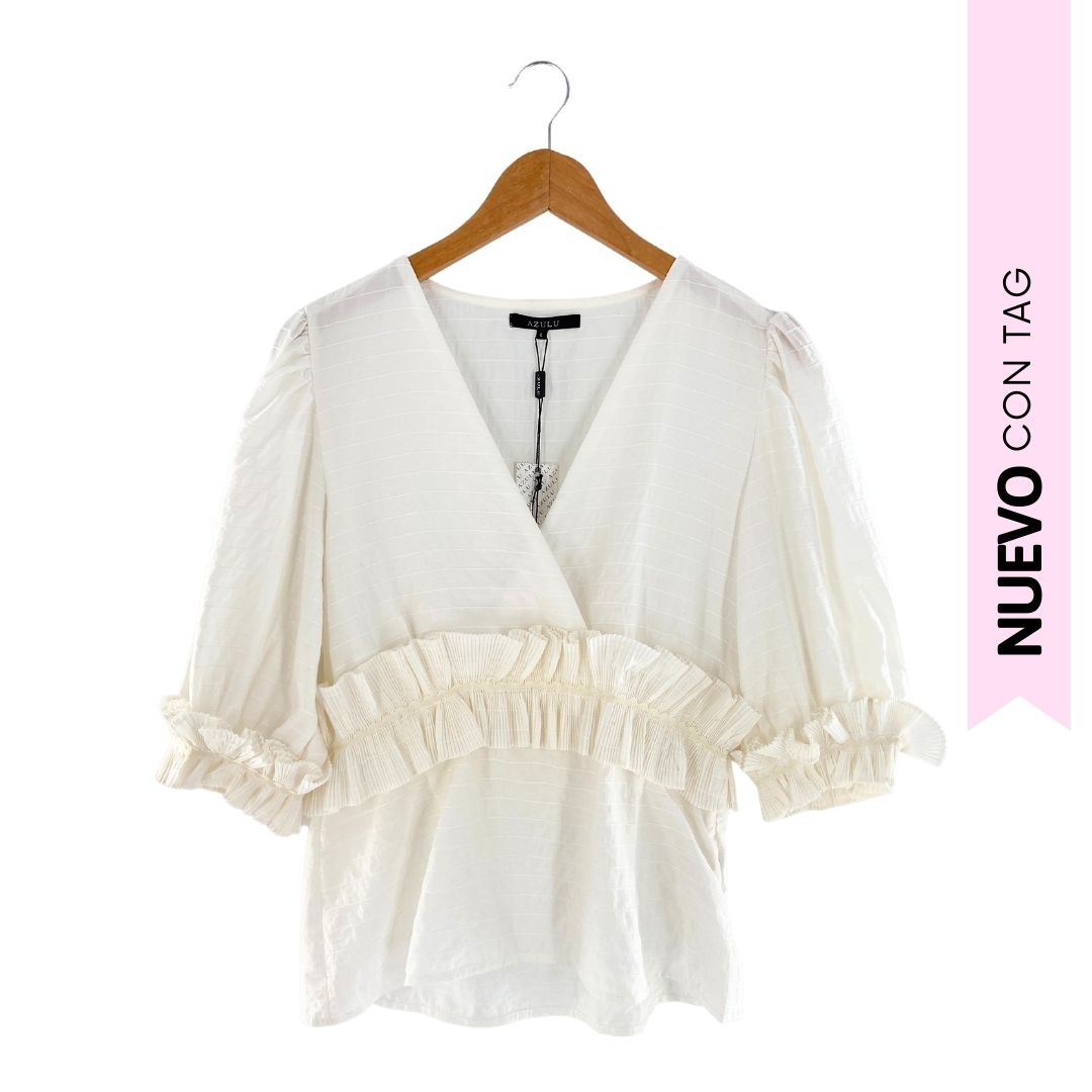 Blusa mangas amplias con vuelo