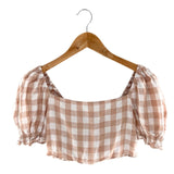 Blusa crop a cuadros