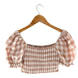 Blusa crop a cuadros