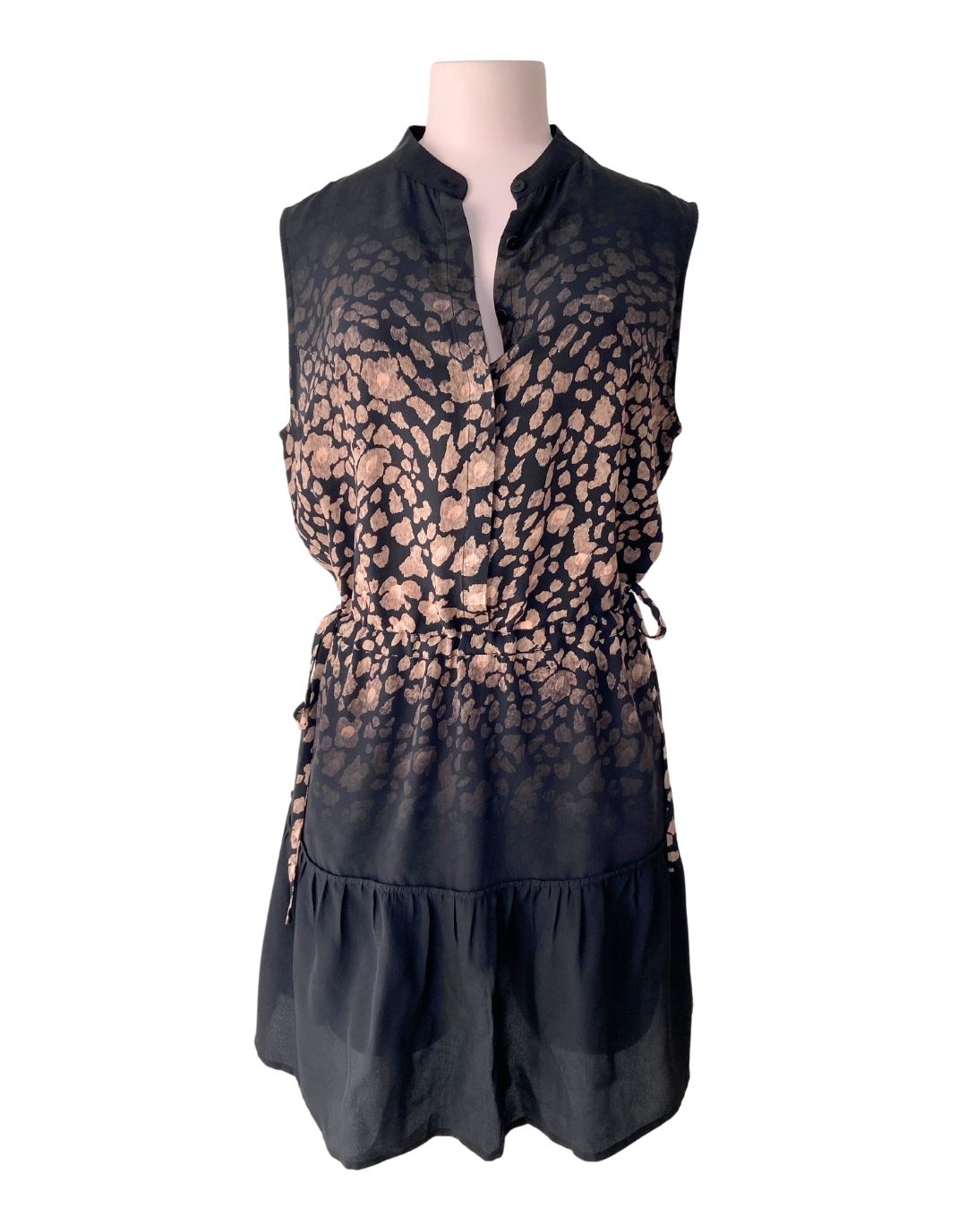 Vestido animal print 100% seda