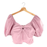 Blusa crop manga globo