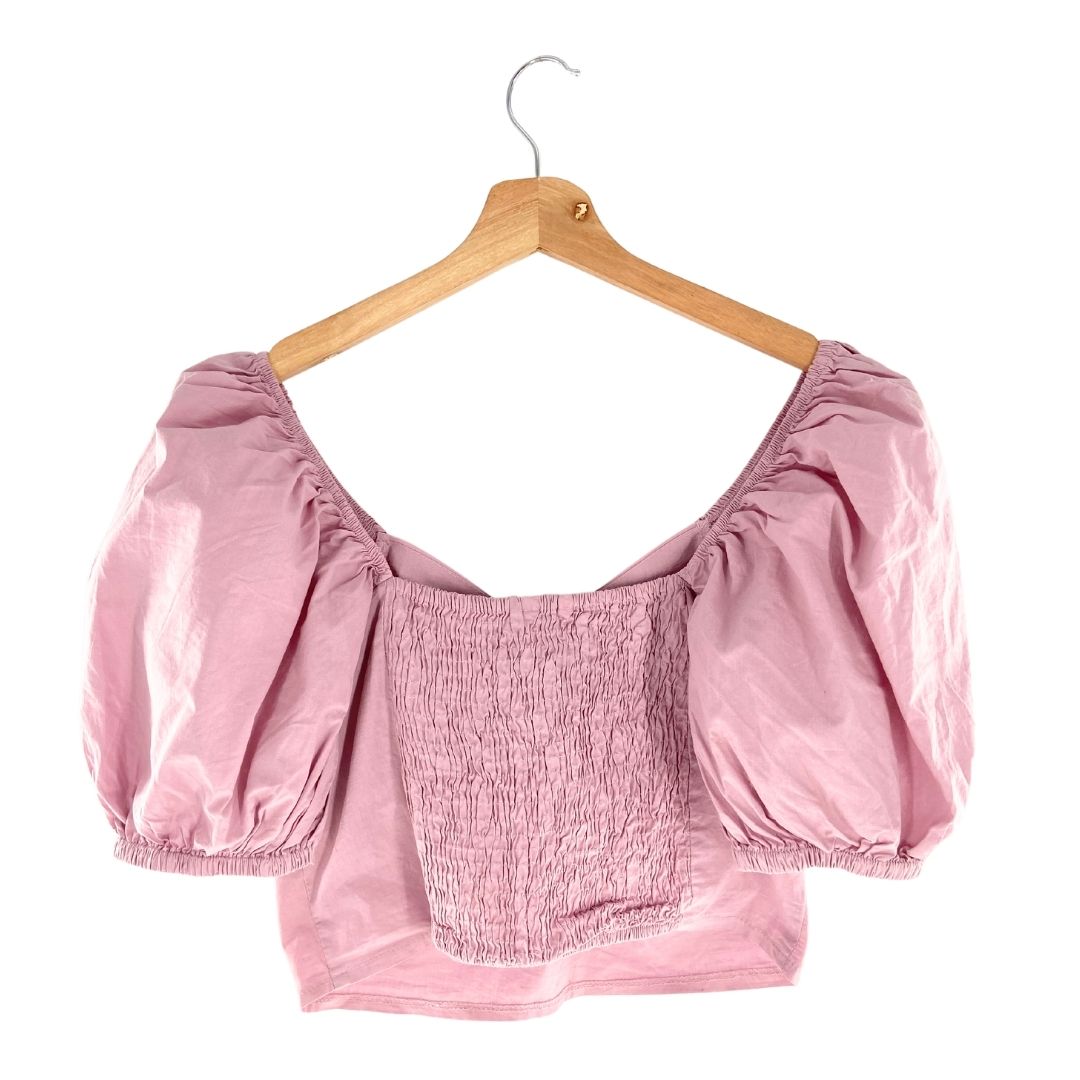 Blusa crop manga globo