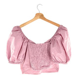 Blusa crop manga globo