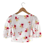 Blusa crop manga corta print