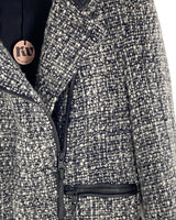 Chaqueta en tweed con cuerina