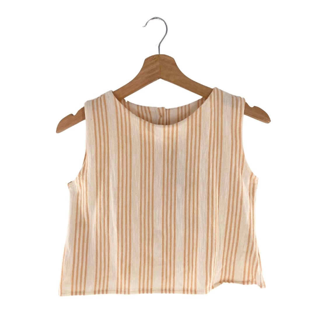 Blusa crop sleeveless a rayas