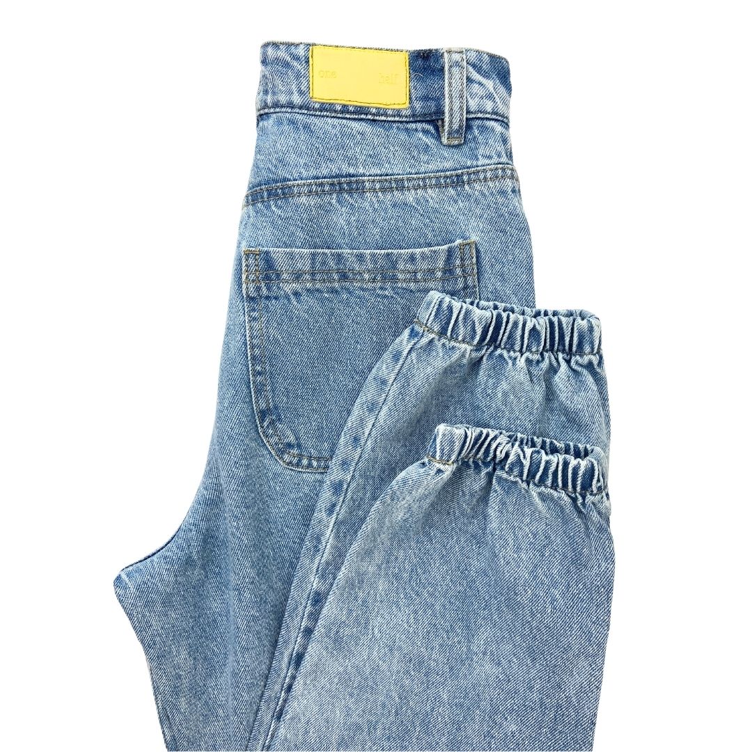 Jean slouchy con encauchado