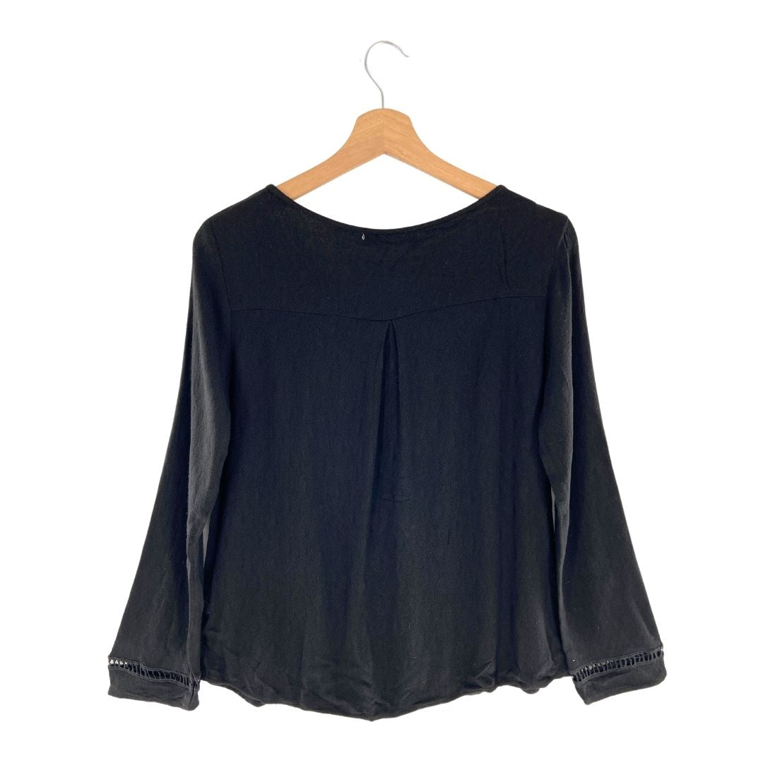 Blusa manga larga con guipure