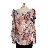 Blusa off shoulder satinada