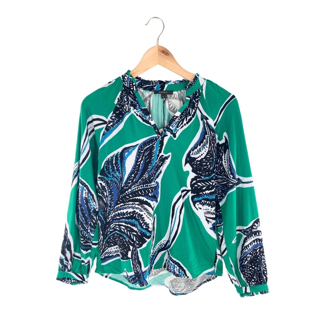 Blusa manga larga print hojas