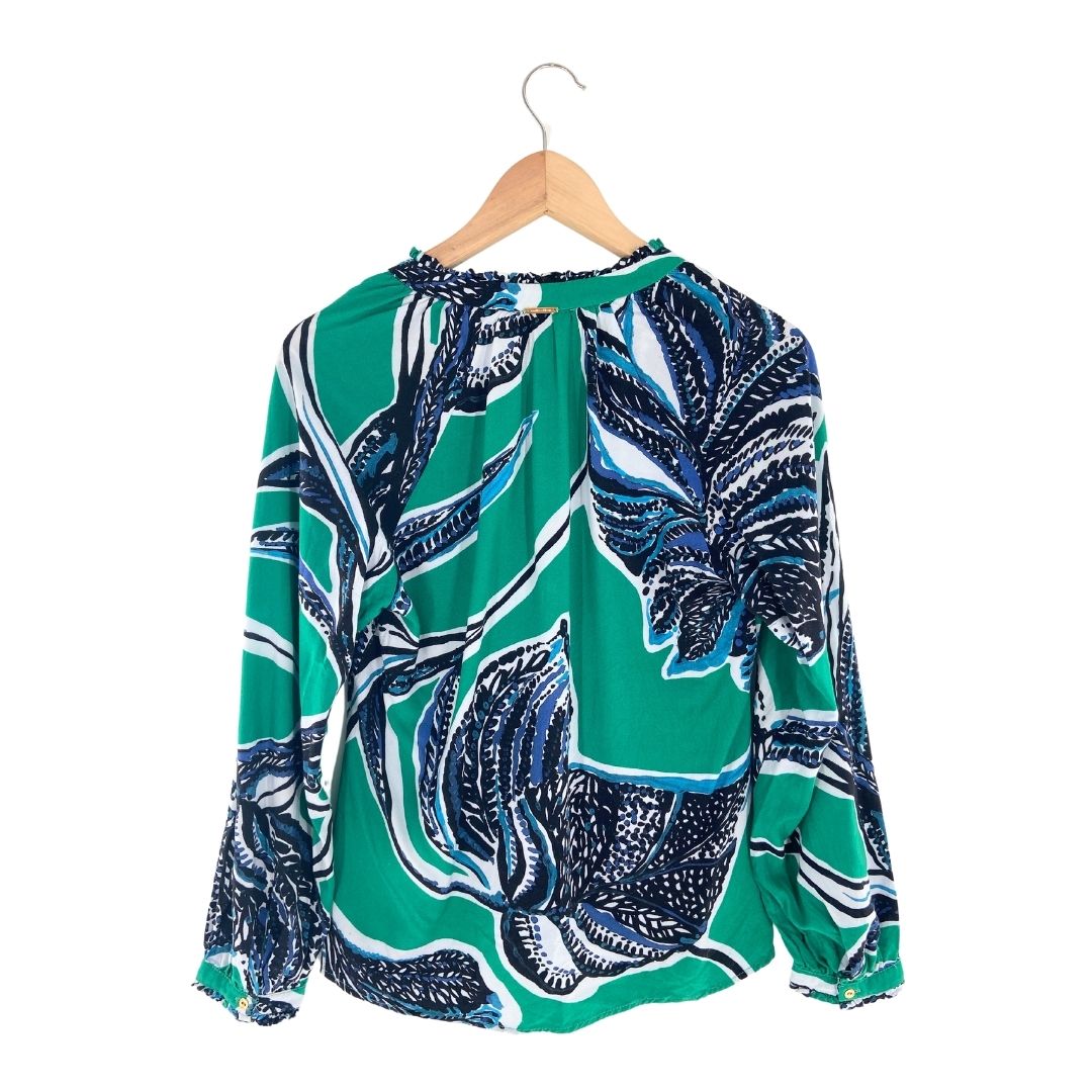 Blusa manga larga print hojas