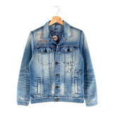 Chaqueta en denim print