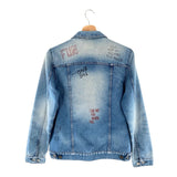 Chaqueta en denim print