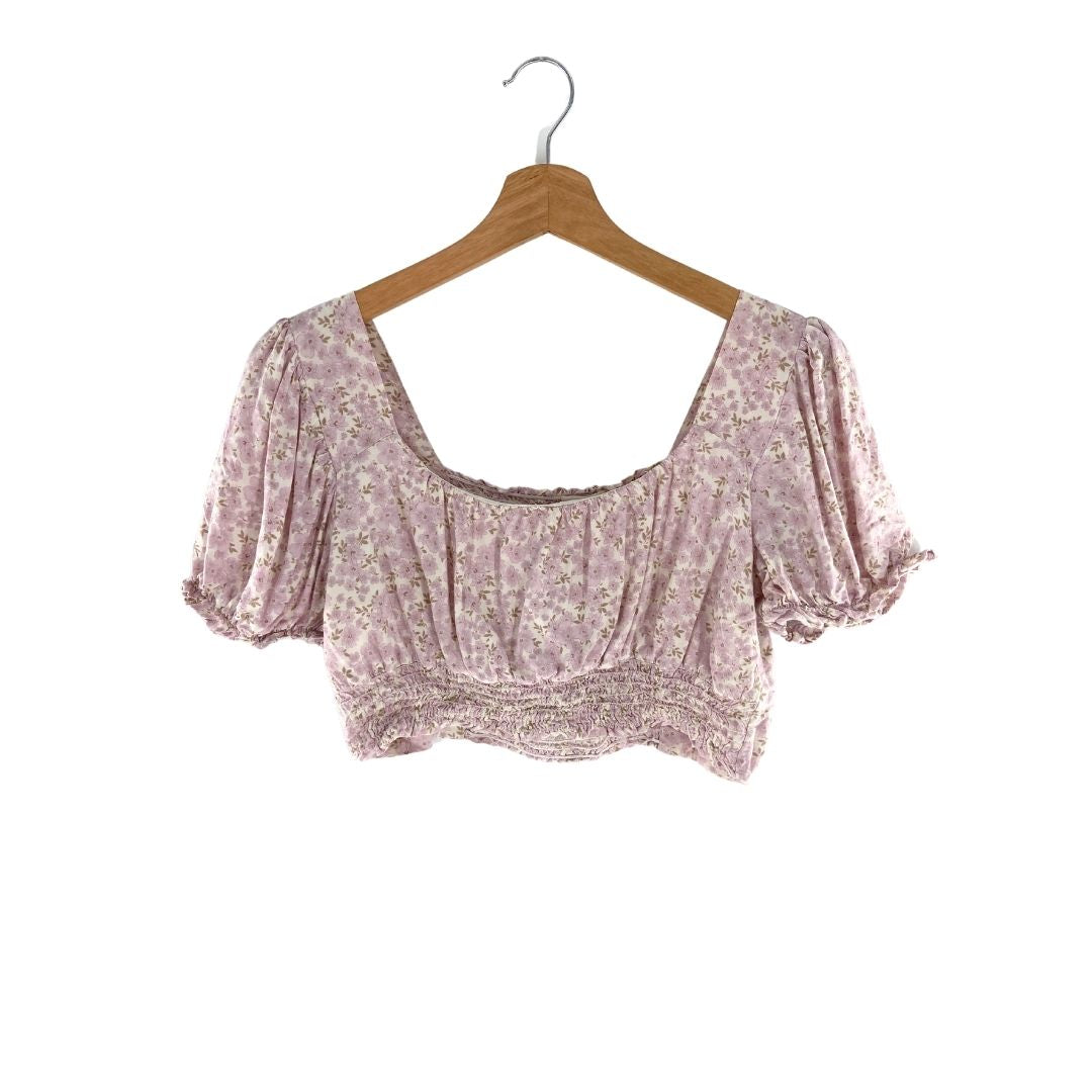 Blusa crop encauchada print