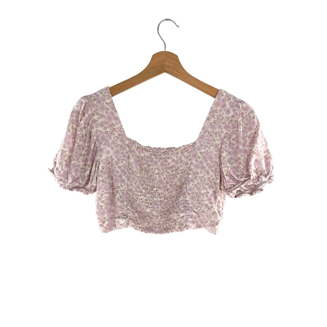 Blusa crop encauchada print