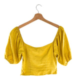 Blusa crop manga globo