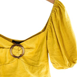 Blusa crop manga globo